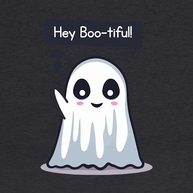 Hey Bootiful, Cute Kawaii Ghost by Rishirt